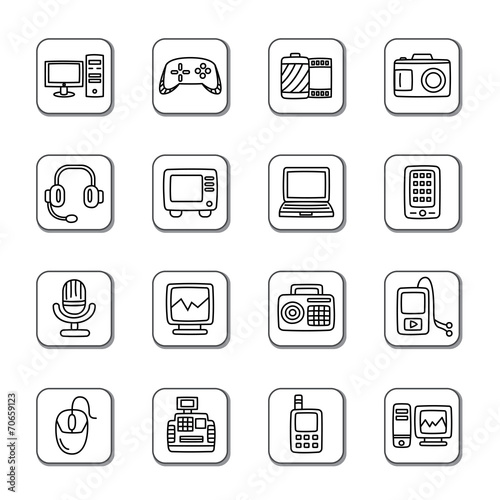 Digital Products Doodle Icons