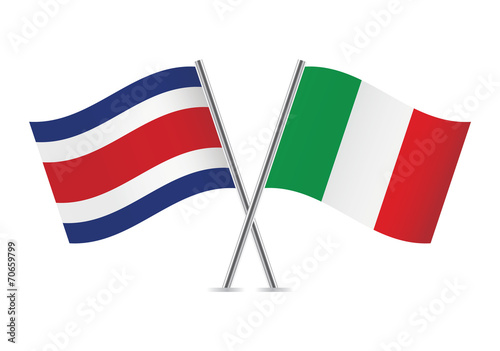 Costa Rica and Italy crossed flags. Costa Rican and Italian flags on white background. Vector illustration. Free Download Costa Rica and Italy crossed flags. Costa Rican and Italian flags on white background. Vector illustration. - GFXLoad