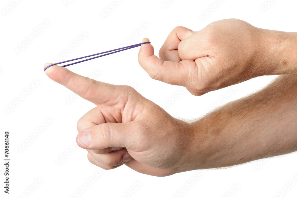 Aiming a rubber band Aiming a rubber band