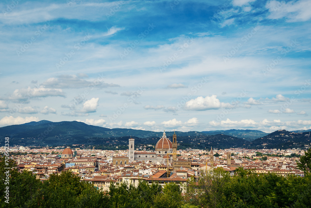 Panoramic view of the city from Forte Belvedere. Florence, Italy