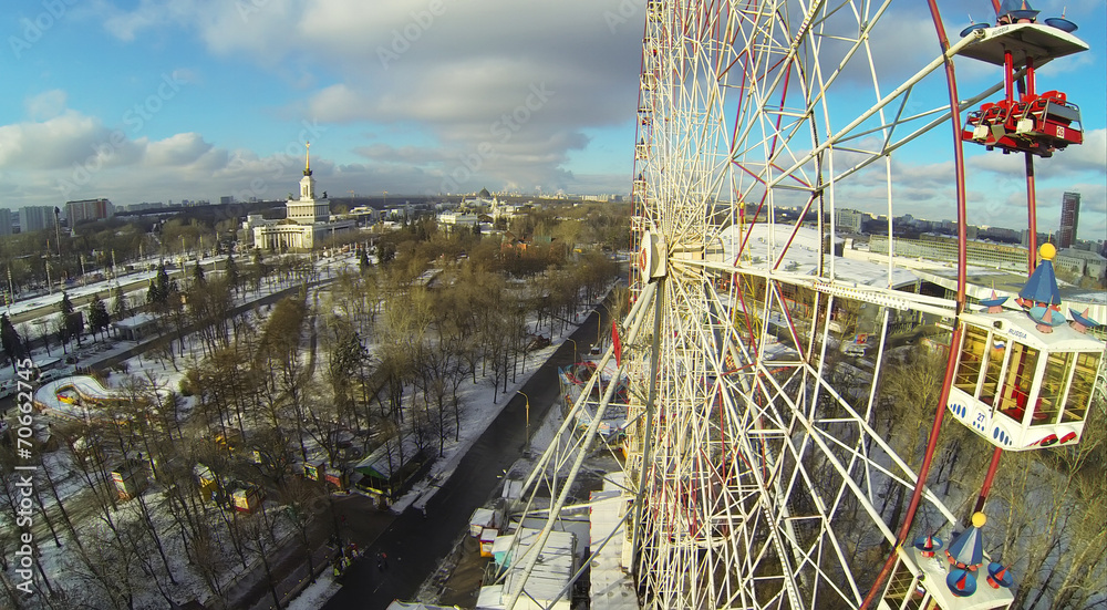 Ferris wheel at an amusement park in Russia Exhibition Center