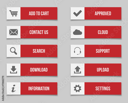 Flat red buttons