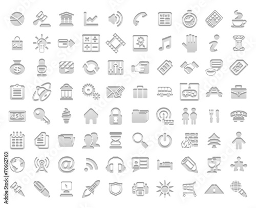 White stamp icons
