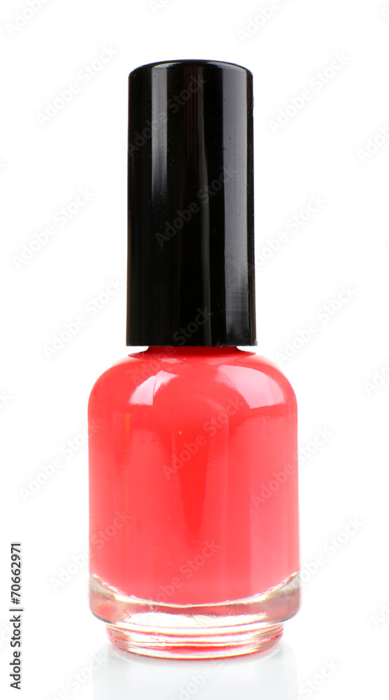 Pink nail polish isolated on white Pink nail polish isolated on white
