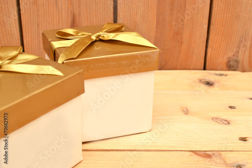 Gold gift boxes