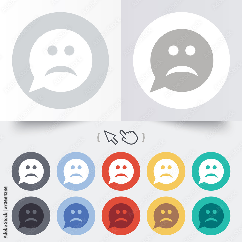 Sad face sign icon. Sadness symbol. Sad face sign icon. Sadness symbol.