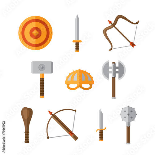 weapon flat icon set