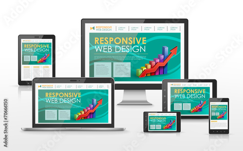 responsive web design concept in different devices