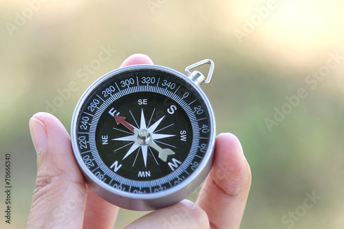 compass on hand