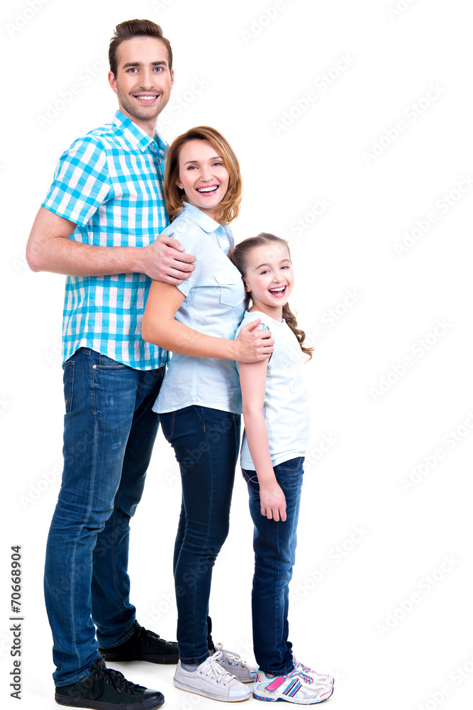 Full portrait of the happy european family with child Full portrait of the happy european family with child