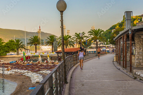 Morning and running. Montenegro, Herceg Novi, in August 2014.