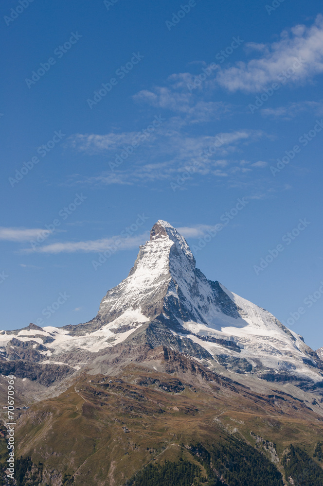Zermatt, Dorf, Alpen, Berggipfel, Aussicht, Sommer, Schweiz