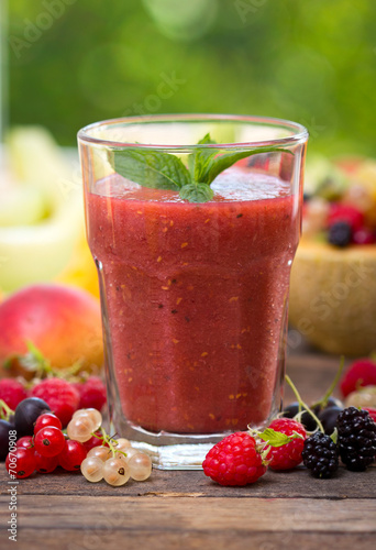 Healthy berry fruit smoothie
