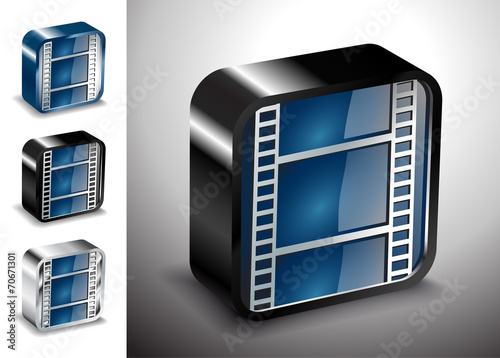 button icons vector multimedia cinema media technology