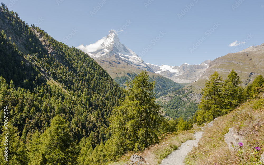 Zermatt, Bergdorf, Wanderweg, Findeln, Weiler, Alpen, Schweiz