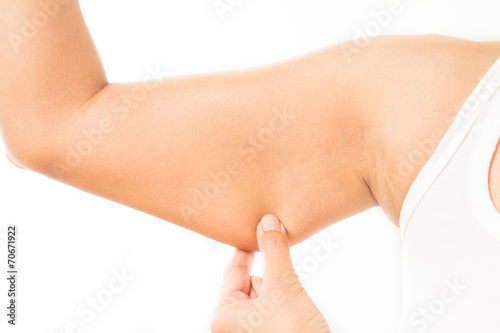 Wallpaper Mural woman checking her upper arm Torontodigital.ca