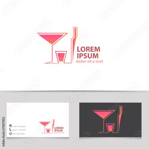 Abstract vector logo design template with business card