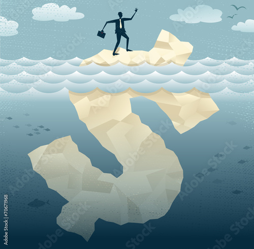 Abstract Businessmen find the Tip of the Dollar Iceberg.