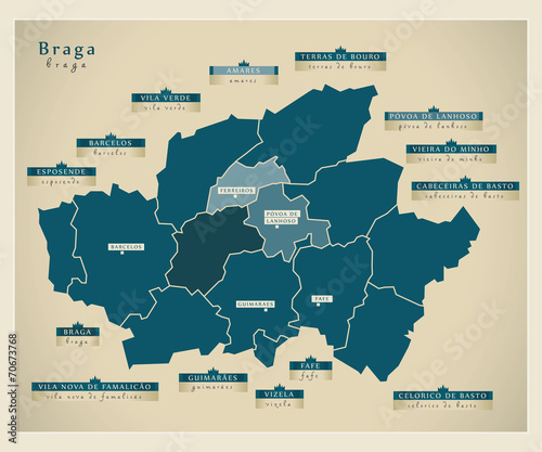 Modern Map - Braga PT