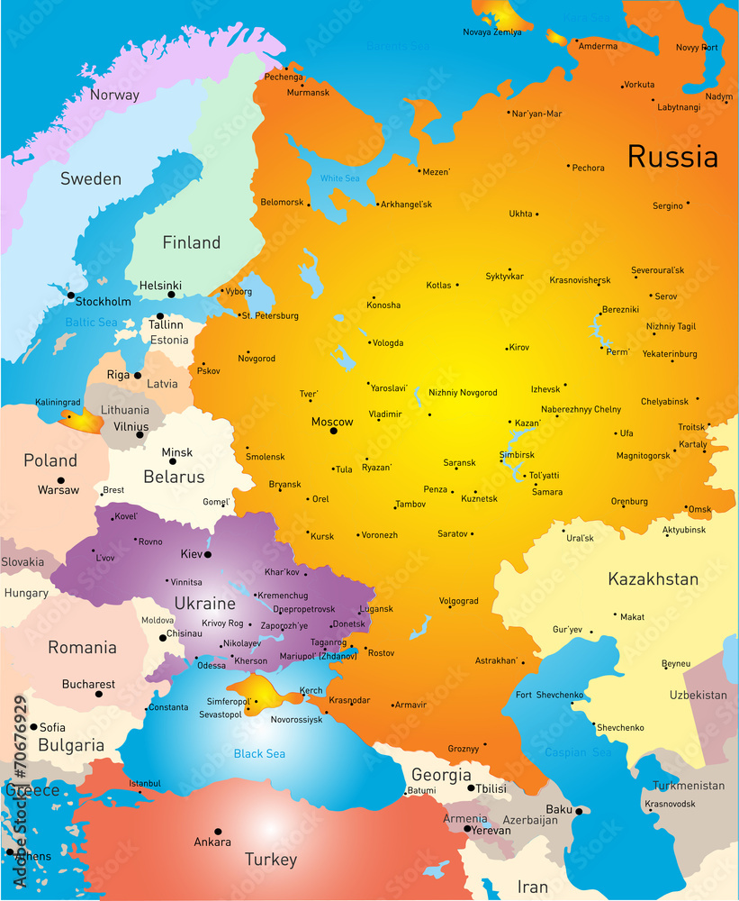 Naklejka Mapa Europy Zachodniej