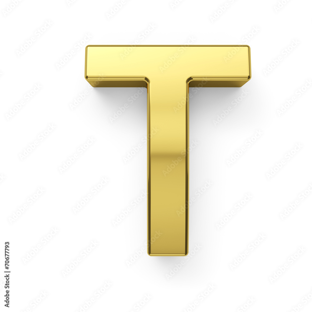3d render of golden alphabet letter simbol - T 3d render of golden alphabet letter simbol - T