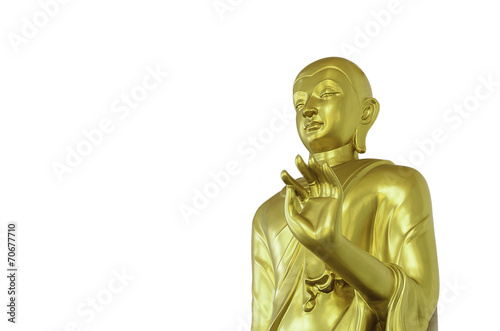 Gold Buddha on White Background with Clipping Path