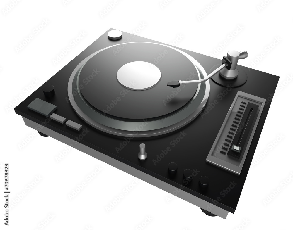 black turntable isolated on white background with clipping mask black turntable isolated on white background with clipping mask