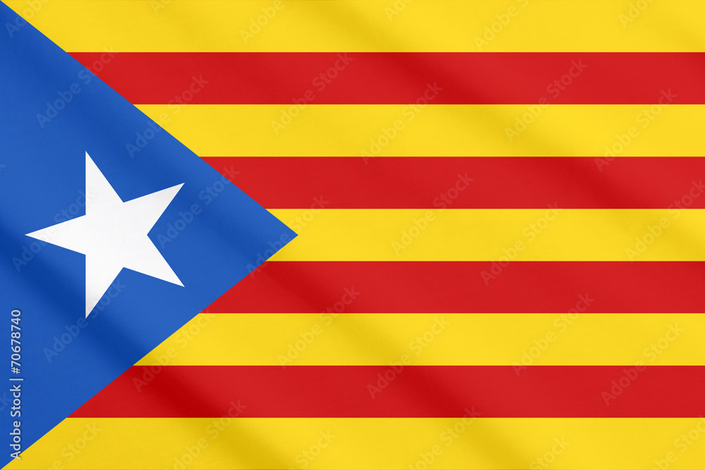 Fototapeta premium Estelada, Catalan independist's flag waving