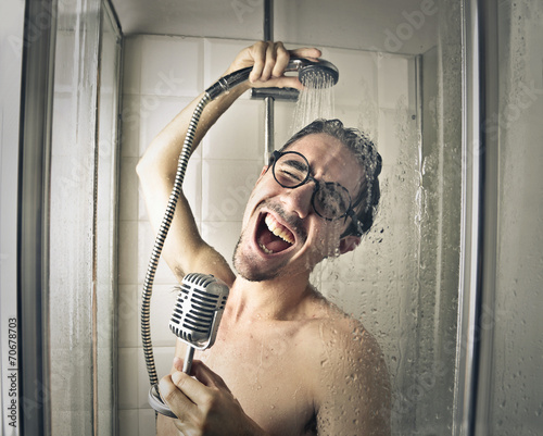 Singing in the shower photo