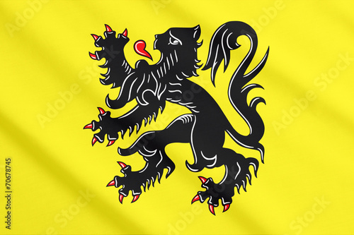 Flag of Flanders waving photo