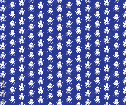 pattern with cute octopus. Vector illustration.