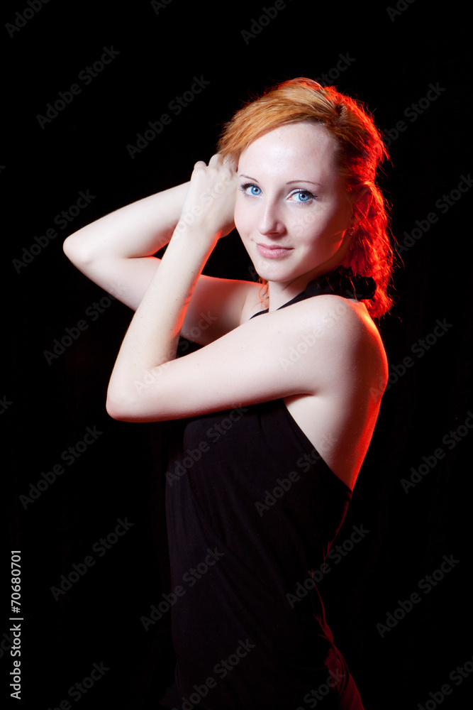 portrait of redhead woman portrait of redhead woman