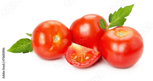 fresh tomatoes isolated on the white background