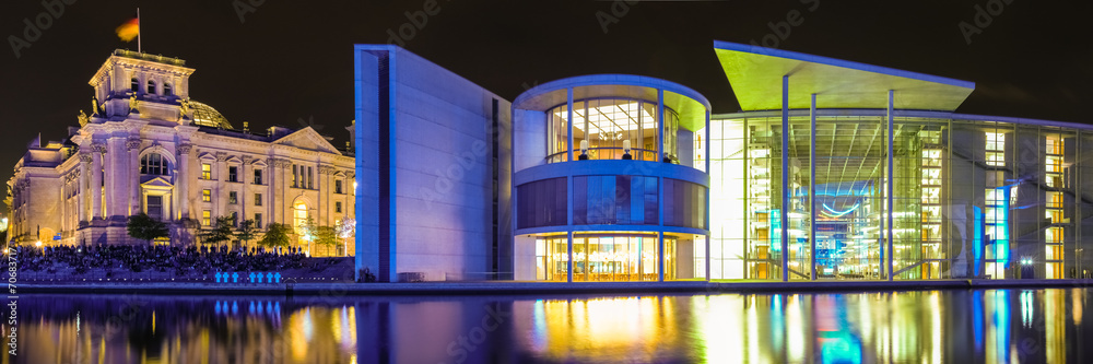 Fototapeta premium Panorama mit Reichstag und Paul-Löbe-Haus