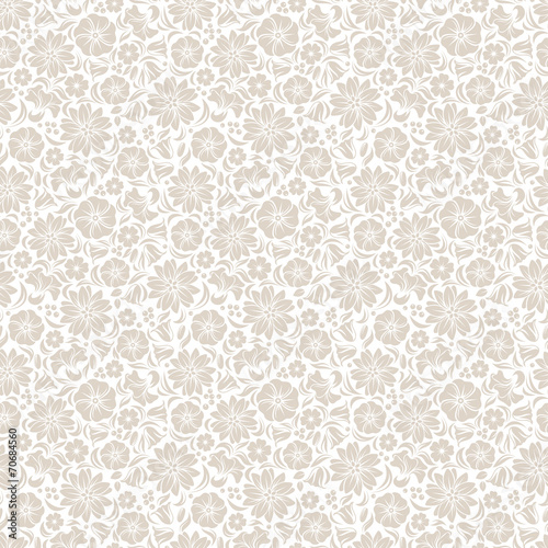 Beige seamless floral pattern. Vector illustration.