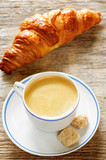 fresh Breakfast with croissants and espresso
