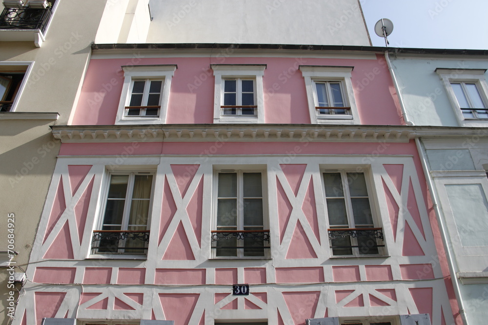 Maison rose de la rue Crémieux à Paris