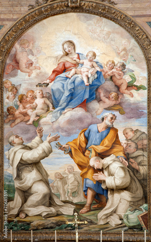 Rome - Paint of Holy Mary in heaven with the sanits