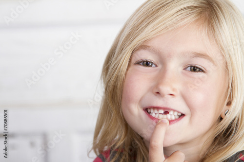 Child missing front tooth