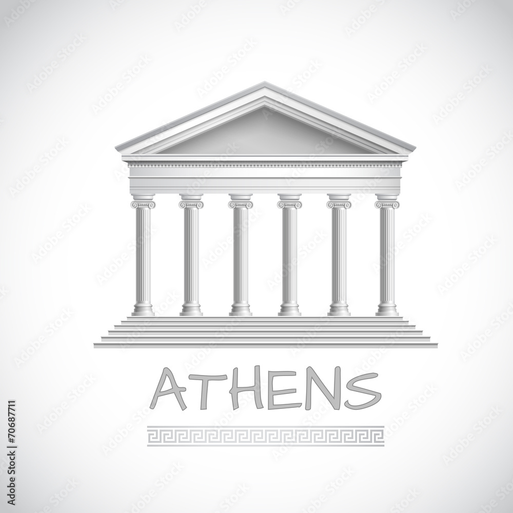 Obraz premium Athens temple emblem