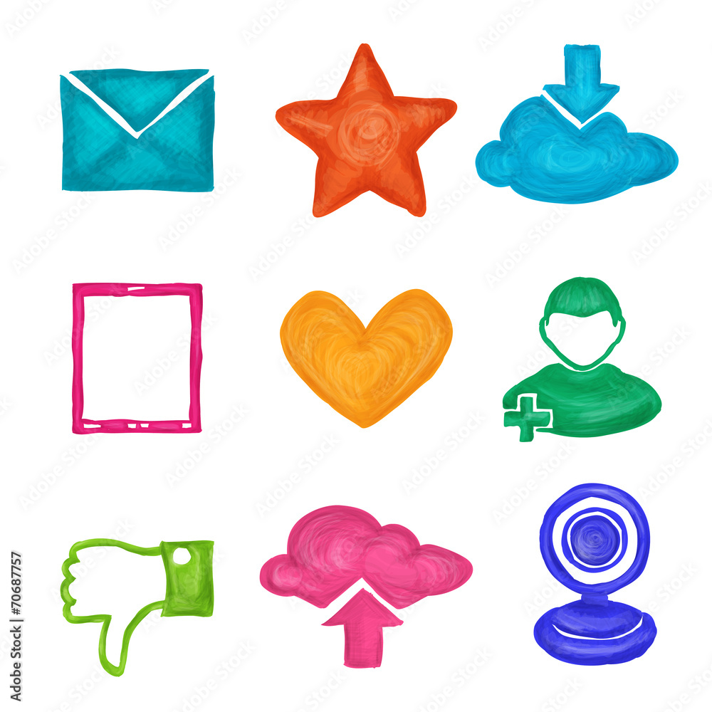 Social media icons painted