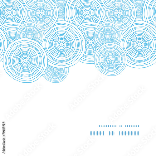 Vector doodle circle water texture horizontal frame seamless