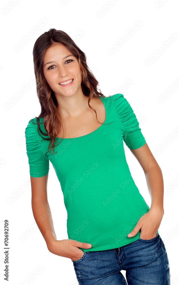 Obraz premium Attractive casual girl with jeans