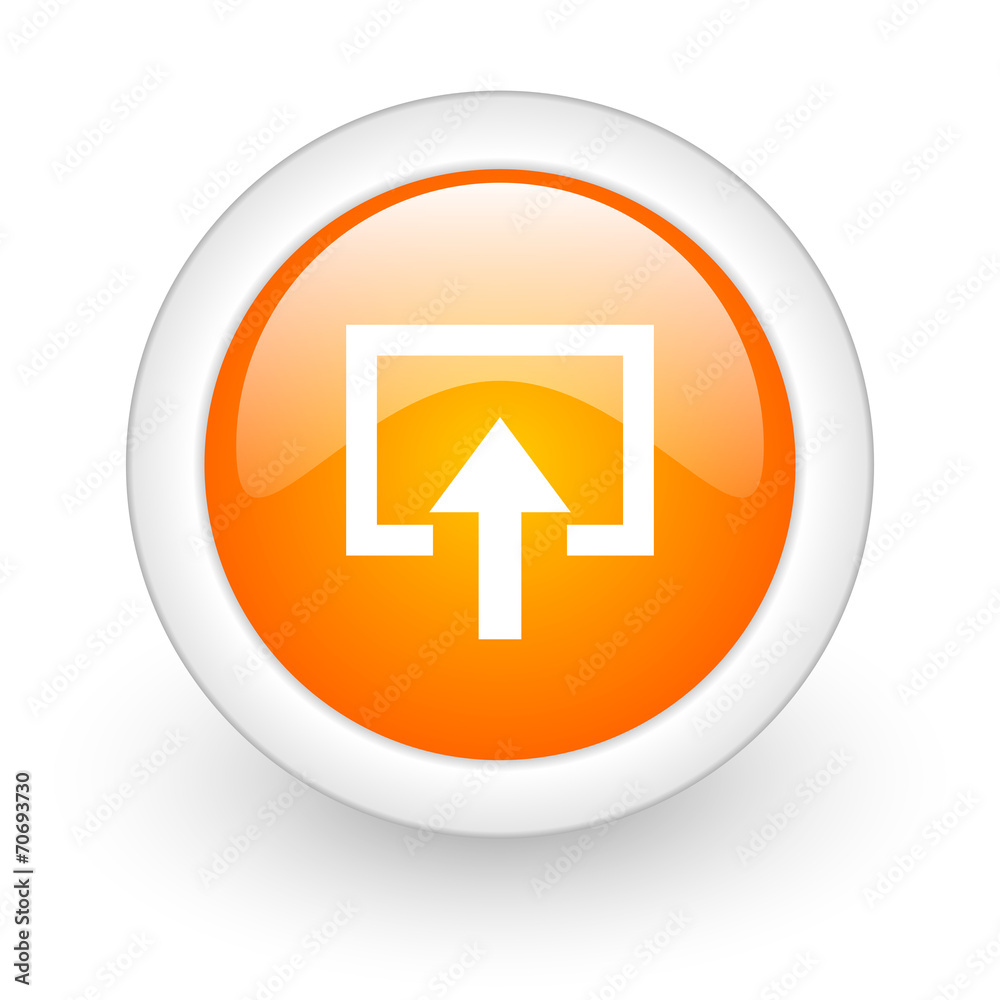 enter orange glossy web icon on white background. enter orange glossy web icon on white background.