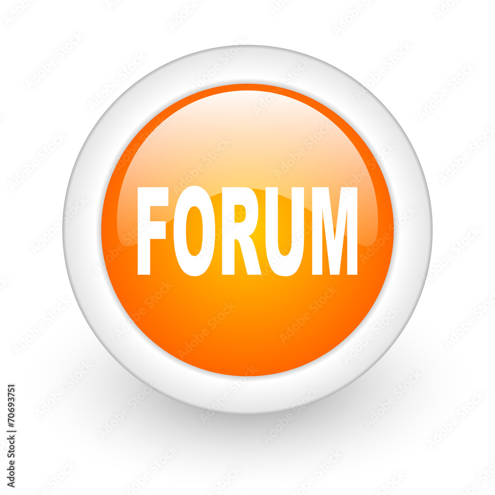 forum orange glossy web icon on white background. forum orange glossy web icon on white background.