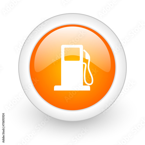 petrol orange glossy web icon on white background.