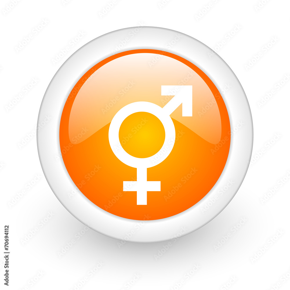 sex orange glossy web icon on white background. sex orange glossy web icon on white background.