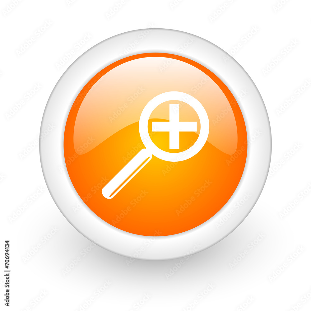 lens orange glossy web icon on white background. lens orange glossy web icon on white background.