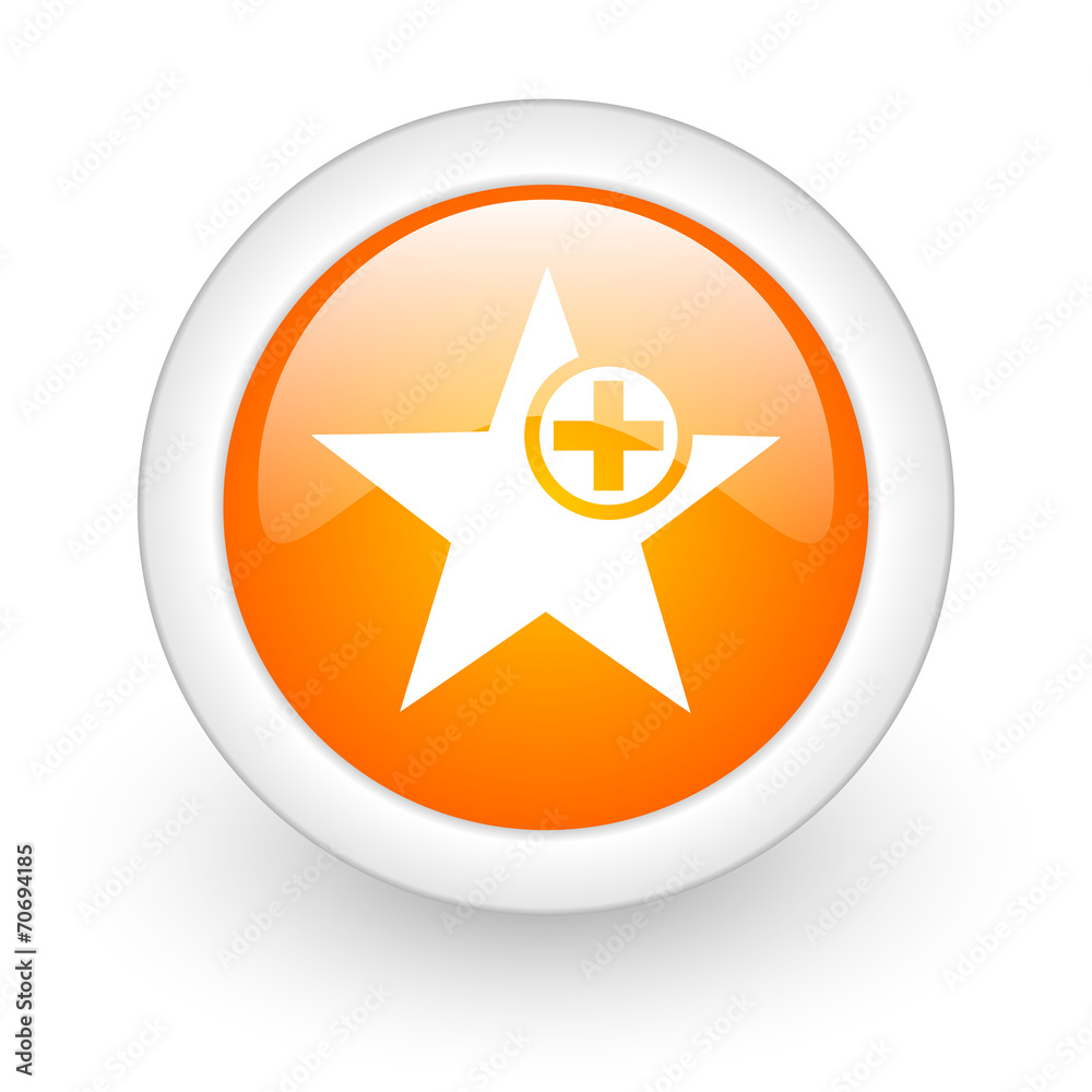 star orange glossy web icon on white background. star orange glossy web icon on white background.
