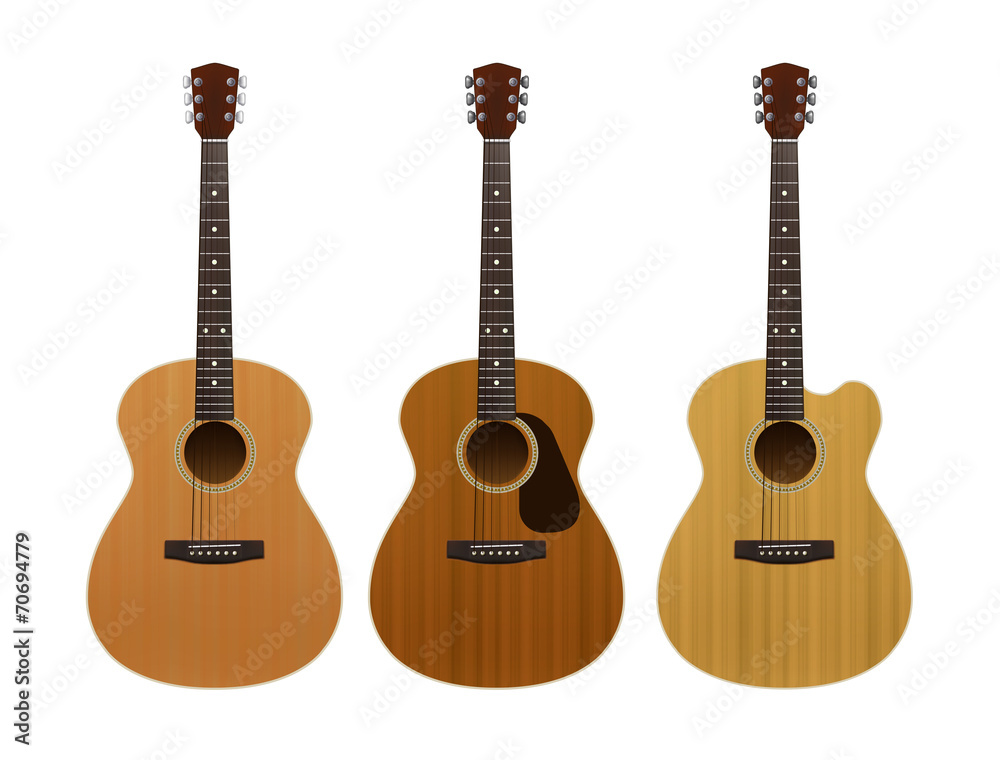 Obraz premium Set of acoustic guitars